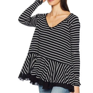 We The Free Tangerine Striped Top